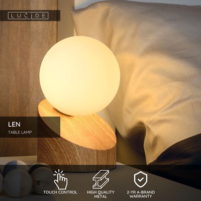Lucide LEN - Table lamp - Ø 10 cm - 1xG9 - Light wood